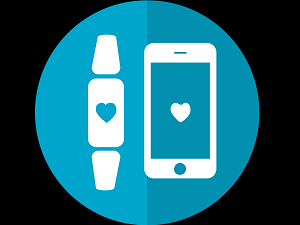 fitbit icon showing apple phone and fitbit next to it